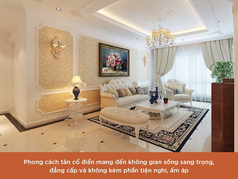 phong cách thiết kế nội thất tân cổ điển